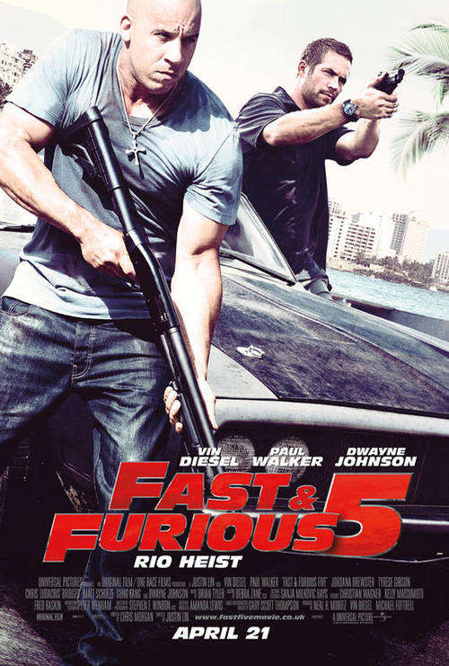 ORIGINAL CINEMA MOVIE POSTER " FAST AND THE FURIOUS 5"