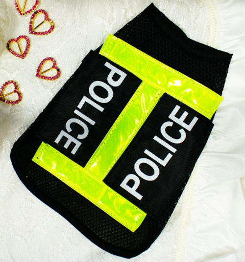Fashionable Dog Cloth POLICE Jacket for Small to Medium Dogs