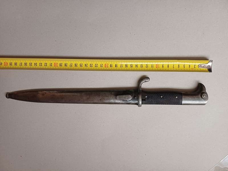 kS98 Bayonet with Leather Grips from the South West African Schutztruppe with Sawback blade
