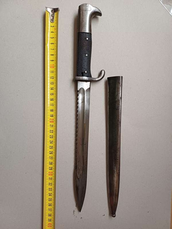kS98 Bayonet with Leather Grips from the South West African Schutztruppe with Sawback blade