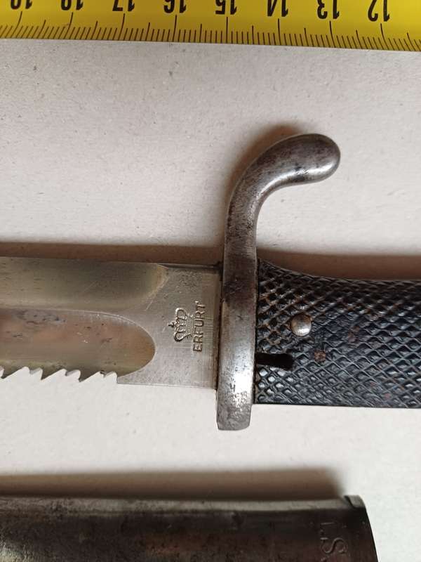 kS98 Bayonet with Leather Grips from the South West African Schutztruppe with Sawback blade