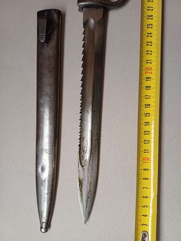 kS98 Bayonet with Leather Grips from the South West African Schutztruppe with Sawback blade