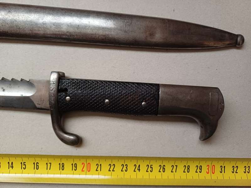 kS98 Bayonet with Leather Grips from the South West African Schutztruppe with Sawback blade