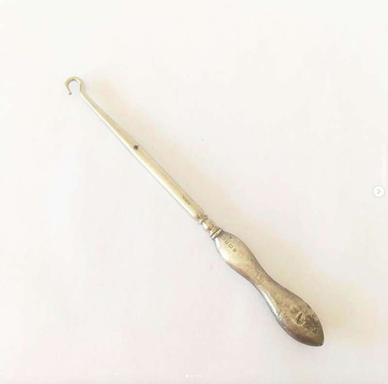 Antique Silver Handled Hallmarked Button Hook
