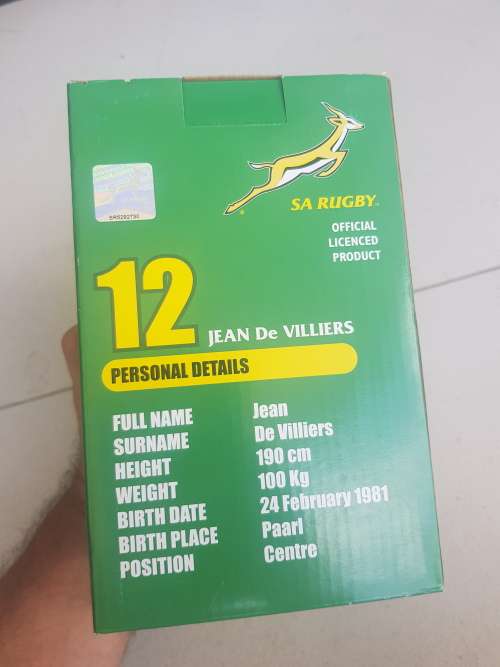 Jean de Villiers Bobblehead Collectable Springbok Rugby figurine