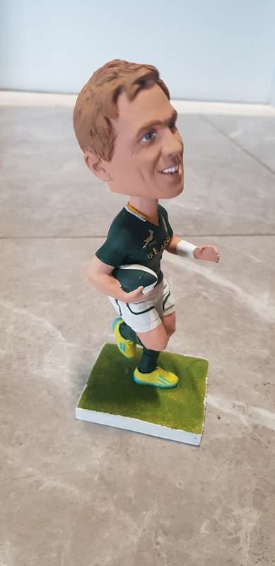 Springbok Rugby Jean de Villiers Bobblehead still in box. Also known as Bobble Head.