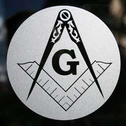 Masonic Square and Compass Sandblast Sticker