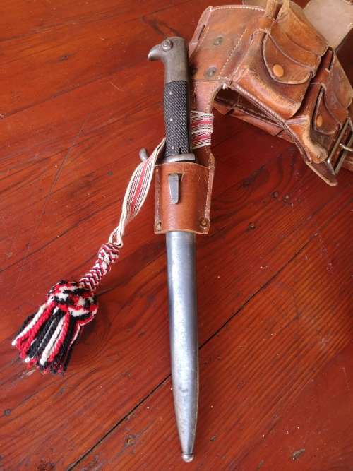 German Colonial Schutztruppen Bandolier, Canteen and KS bayonet