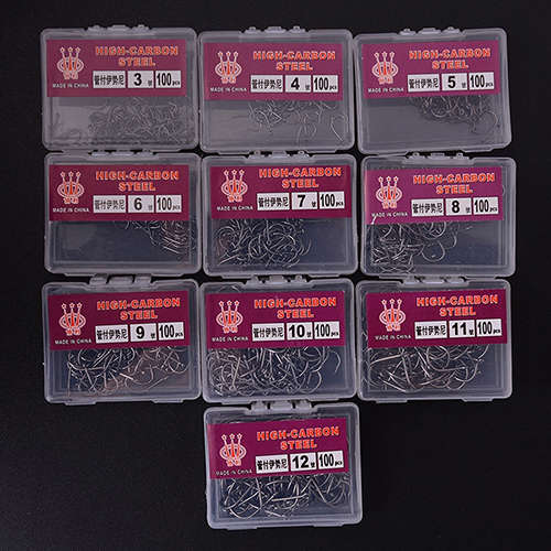 1000 PCS (10 SIZES) FISHING HOOK WITH BOX