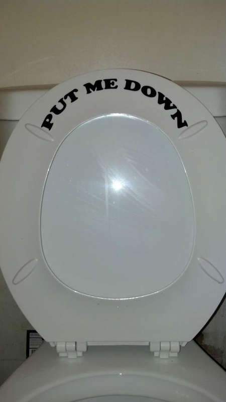 PUT ME DOWN - STOP HAVING TO REMIND HIM TOILET DECAL