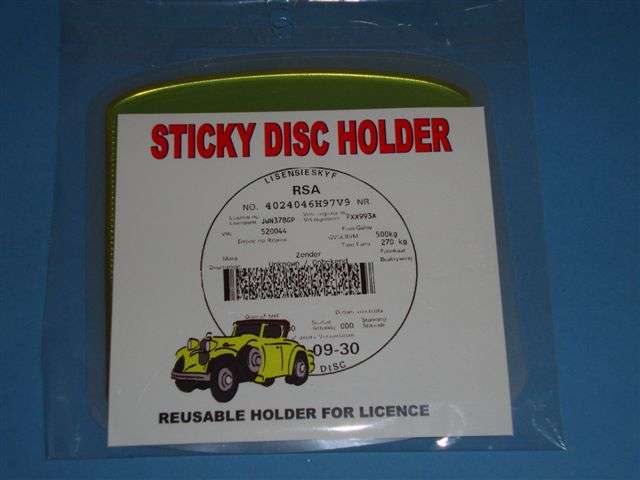 Sticky Disc Reusable Licence Holder