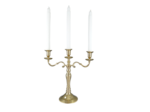 3 Candle Holder Solid Brass 31cm
