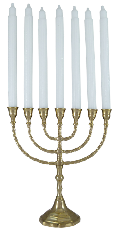 Menorah 7 Candle Holder Solid Brass  27cm Height