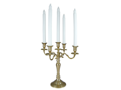 5 Candle Holder Solid Brass 31cm
