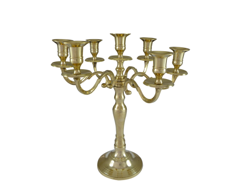7 Candle Holder Solid Brass 31cm
