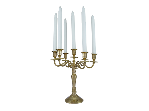 7 Candle Holder Solid Brass 31cm