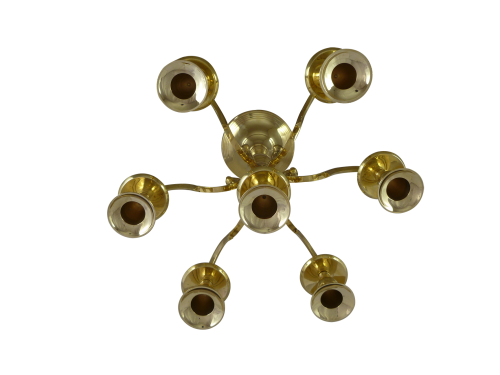 7 Candle Holder Solid Brass 31cm