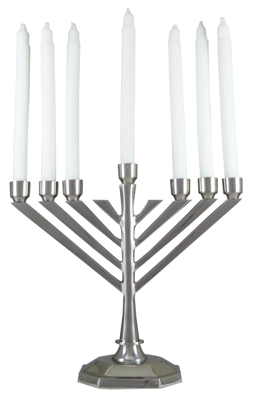 7 Candle Holder Menorah Solid Aluminium
