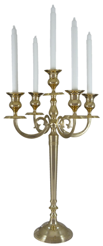 5 Candle Holder Solid Brass 63cm