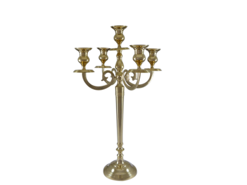 5 Candle Holder Solid Brass 63cm