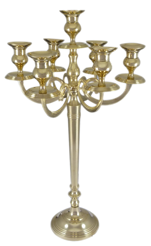 7 Candle Holder Solid Brass 63cm