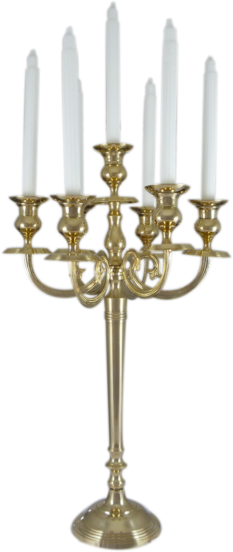 7 Candle Holder Solid Brass 63cm