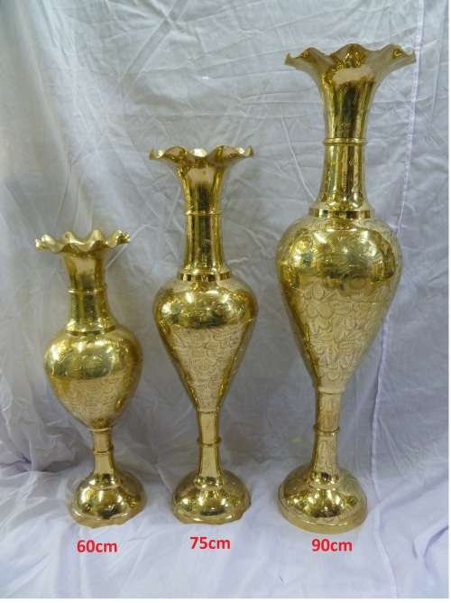 Brass Vases With 90cm Height ( Price is for 2 pieces )