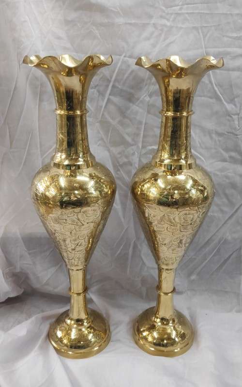 Brass Vases With 90cm Height ( Price is for 2 pieces )