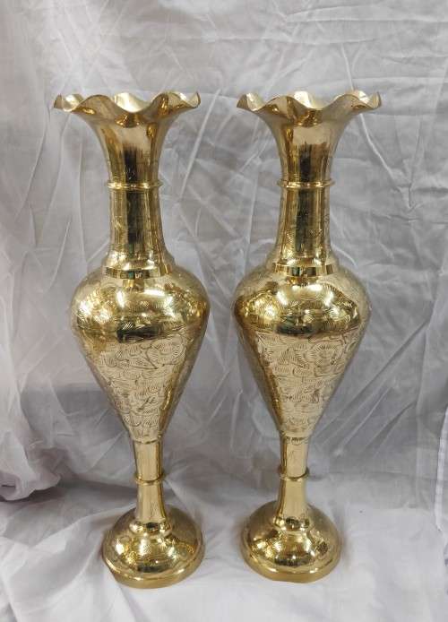 Brass Vases With 90cm Height ( Price is for 2 pieces )