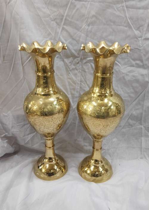 Brass Vases With 60cm Height ( Price is for 2 pieces )