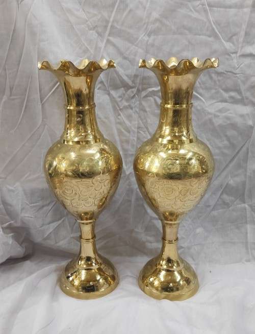 Brass Vases With 60cm Height ( Price is for 2 pieces )