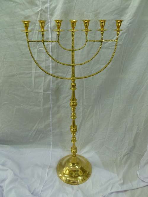 Menorah 7 Candle Holder Solid Brass 114cm Height