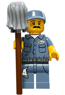 ~ New Lego Series 15 Minifigures Janitor ~ Sealed (71011)