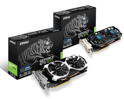 MSI Geforce GTX 970 Gaming Graphics Card - 4GB. Retail: R 8500. Our Price: R 4000