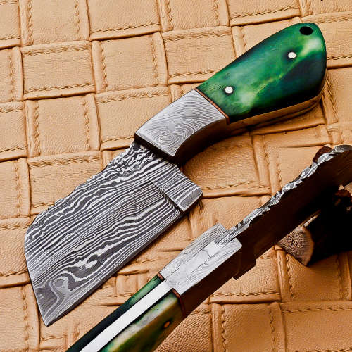 Unique Custom Designed Damascus Steel Chopping Knife