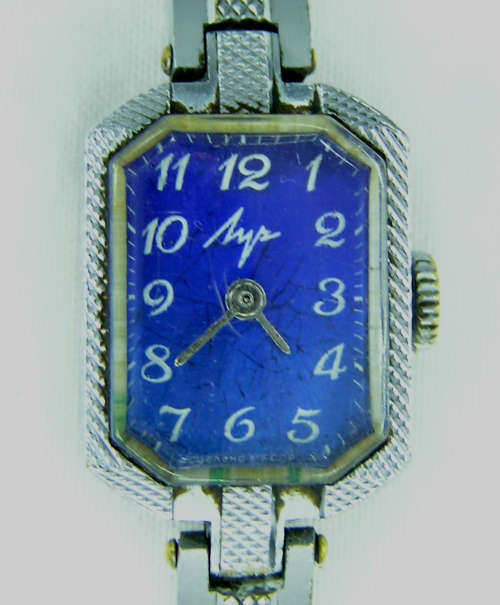 Rare - 1970`s Blue and Silver Russian Luch Ladies`s Mechanical Watch