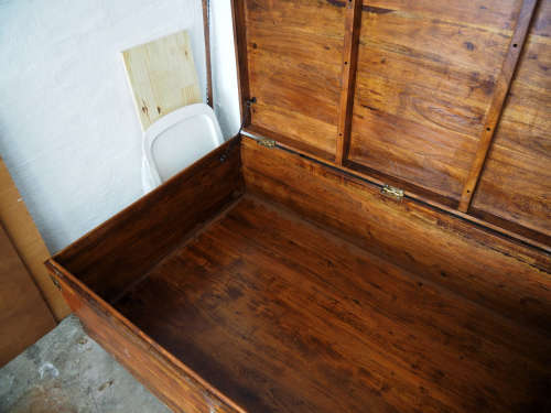 Hand Made Solid Wooden Kist With Brass Hinges and Inlays