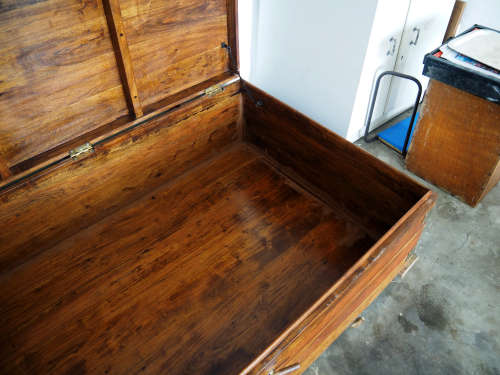 Hand Made Solid Wooden Kist With Brass Hinges and Inlays