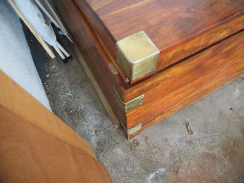 Hand Made Solid Wooden Kist With Brass Hinges and Inlays