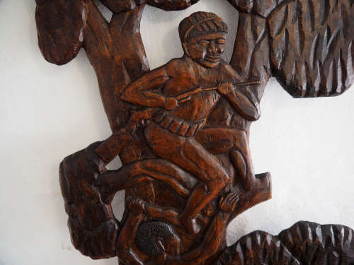 Hand Carved Wooden African Sculpture From Zambia