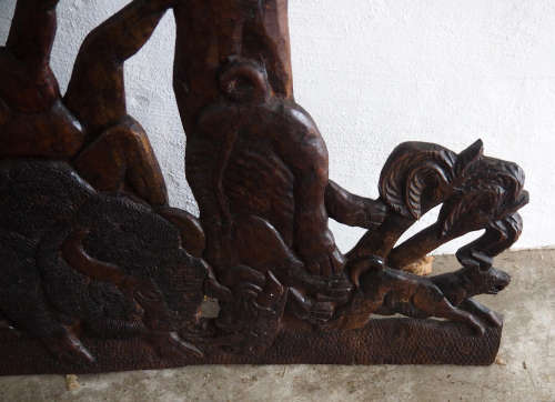 Hand Carved Wooden African Sculpture From Zambia