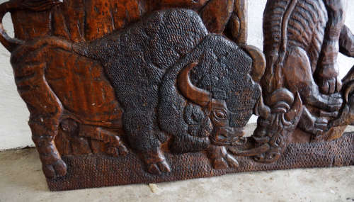 Hand Carved Wooden African Sculpture From Zambia