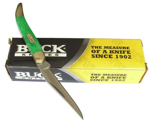 Buck 385 Smooth Green Bone Toothpick Knife