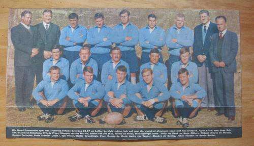 Picture of the Northern Transvaal rugby team who played agains Transvaal on 11/07/1964