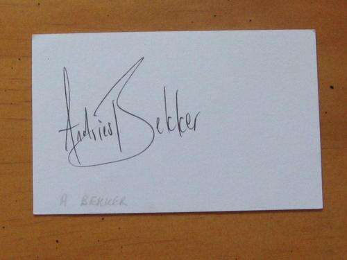 Original autograph of ANDRIES BEKKER - Springbok rugby player