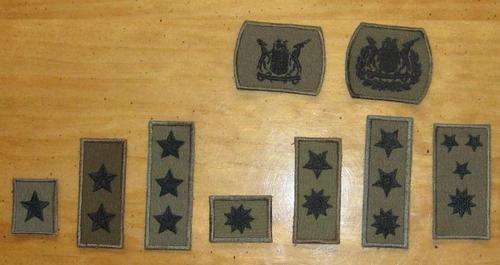 Set of SOUTH AFRICAN NATIONAL DEFENCE FORCE collar rank insignia (Army)