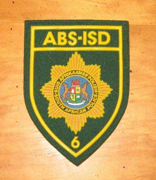 Old South African Police Force INTERNAL STABILITY DIVISION rubberised shoulder flash