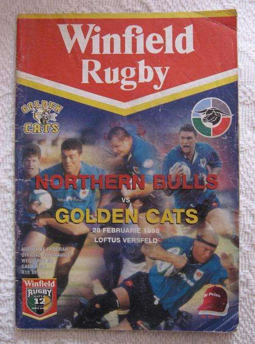 Official rugby programme - 1998 SUPER 12 - NORTHERN BULLS vs GOLDEN CATS