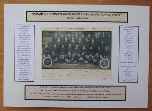 1906/07 SPRINGBOK RUGBY TEAM IN THE BRITISH ISLES AND FRANCE