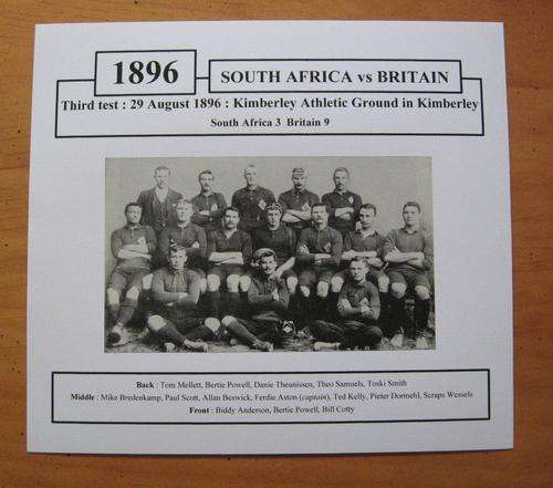 SOUTH AFRICA vs BRITAIN - 1896 - third test at Kimberley Athletic Club Ground in Kimberley